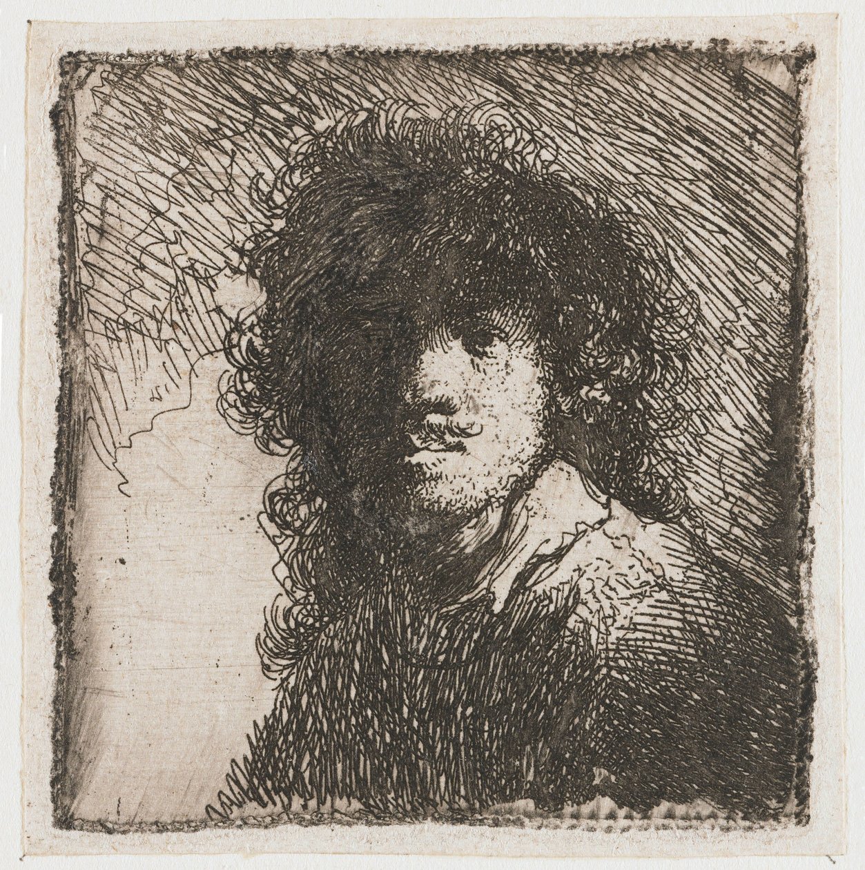 Autoportret z odkrytą głową autorstwa Rembrandt van Rijn