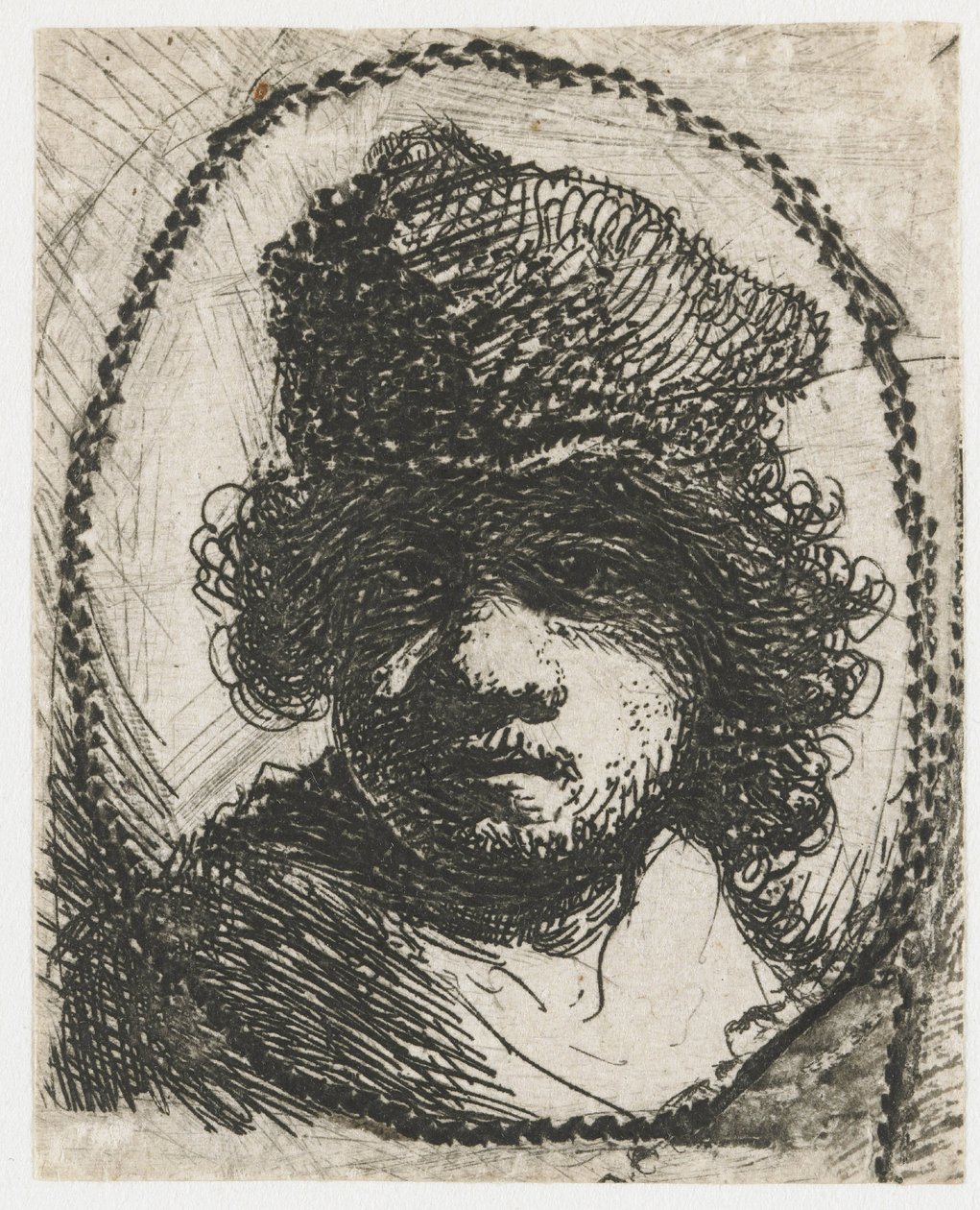 Autoportret w futrzanej czapce autorstwa Rembrandt van Rijn