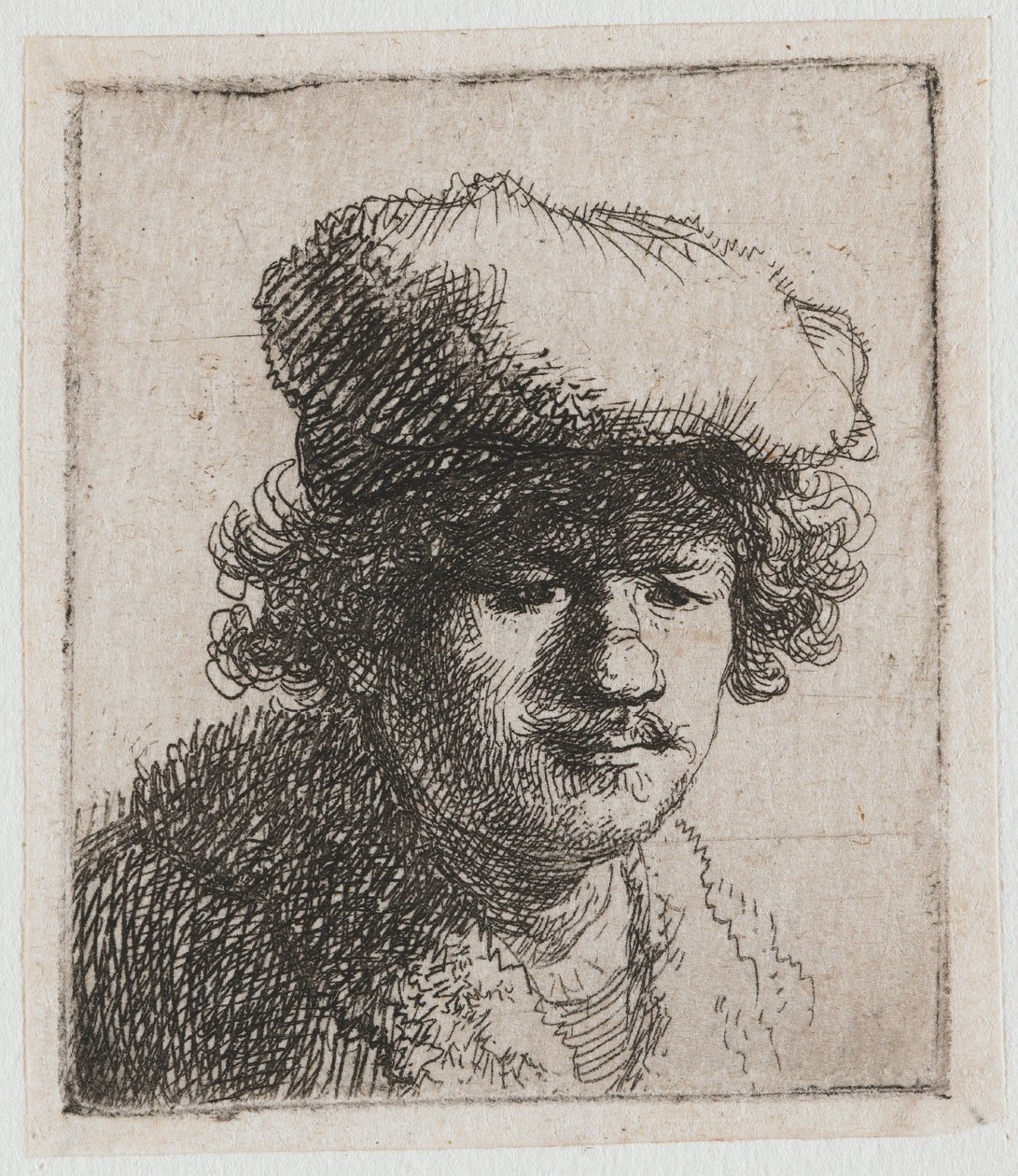 Autoportret z beretem nasuniętym na czoło autorstwa Rembrandt van Rijn