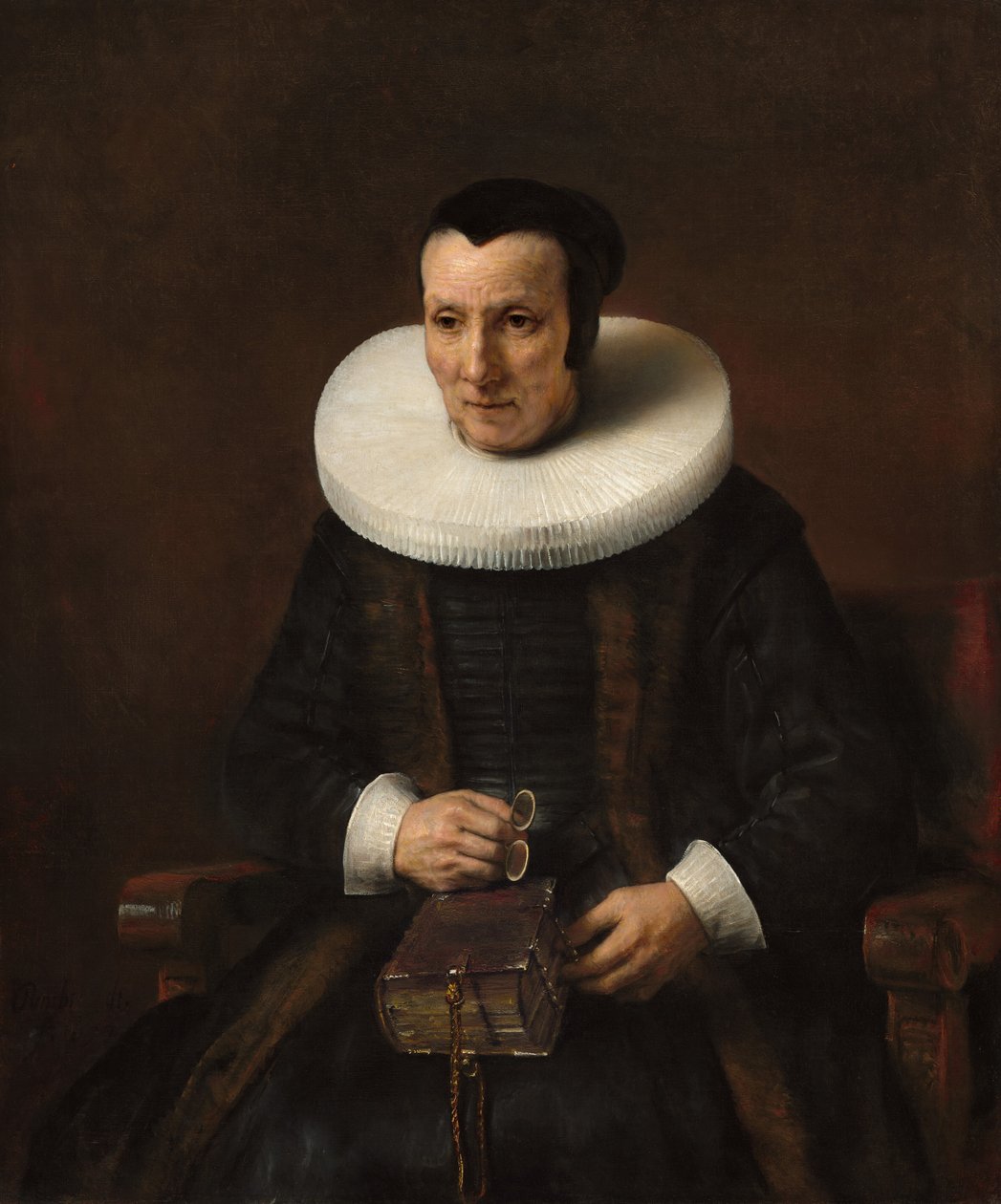 Staruszka z książką autorstwa Rembrandt van Rijn and Workshop