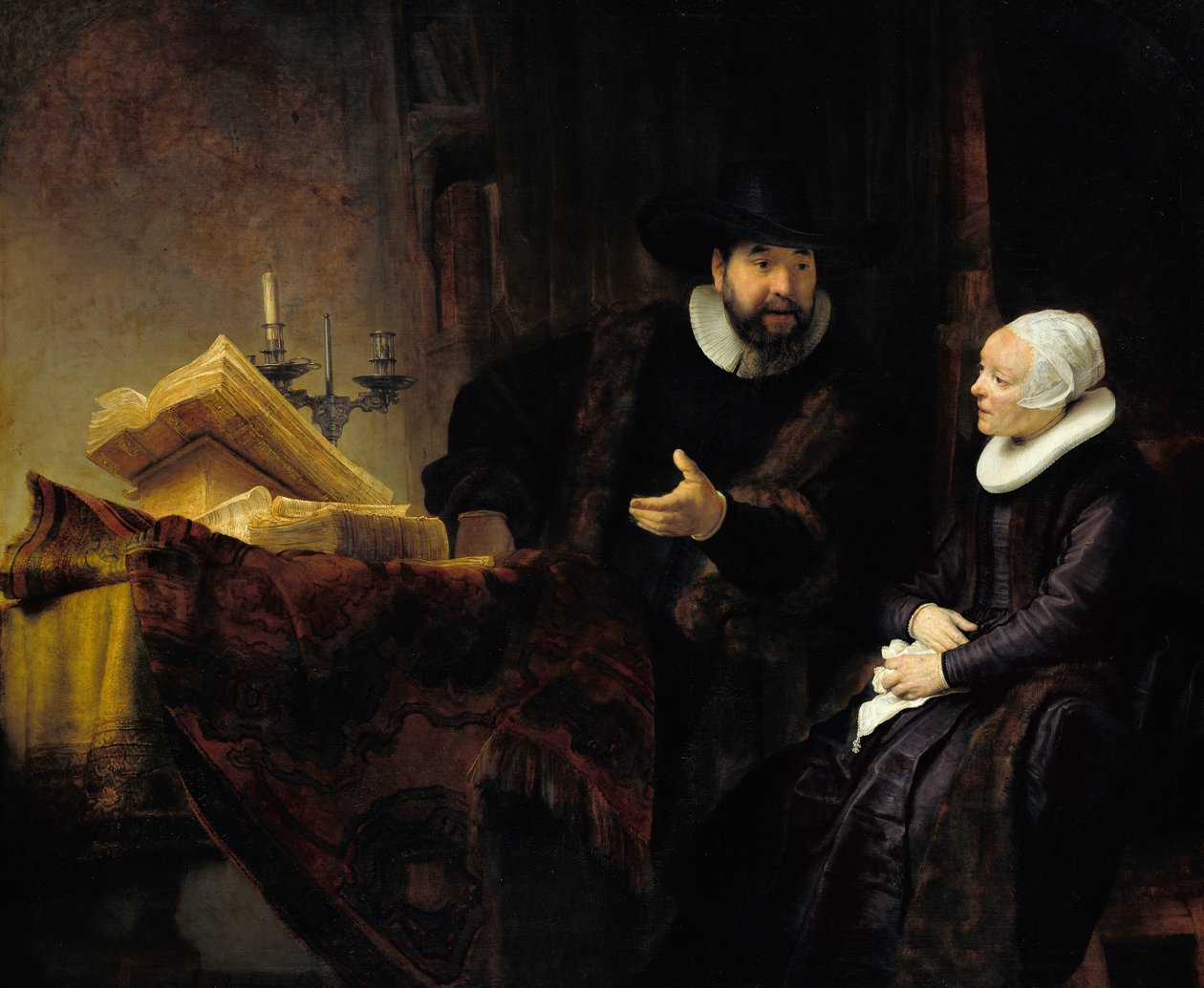 Menonicki kaznodzieja Anslo i jego żona autorstwa Rembrandt van Rijn