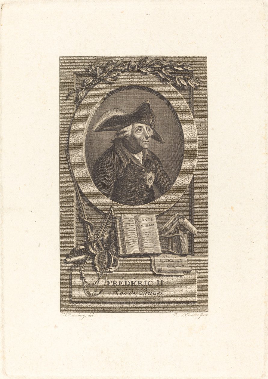 Fryderyk Wielki, król Prus autorstwa Remi Henri Joseph Delvaux after Johann Heinrich Ramberg