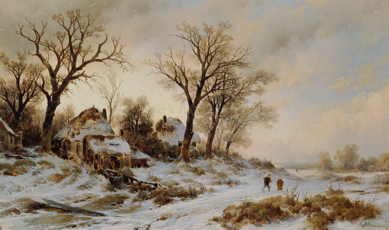 zimowy krajobraz autorstwa Remigius Adrianus van Haanen