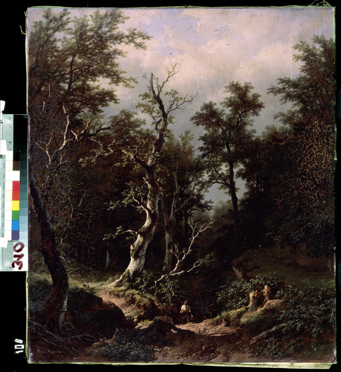 Paysage de foret (Krajobraz leśny). Peinture de Remigius Adrianus van Haanen (Remy lub Remi Adrien van Hannen autorstwa Remigius van Haanen