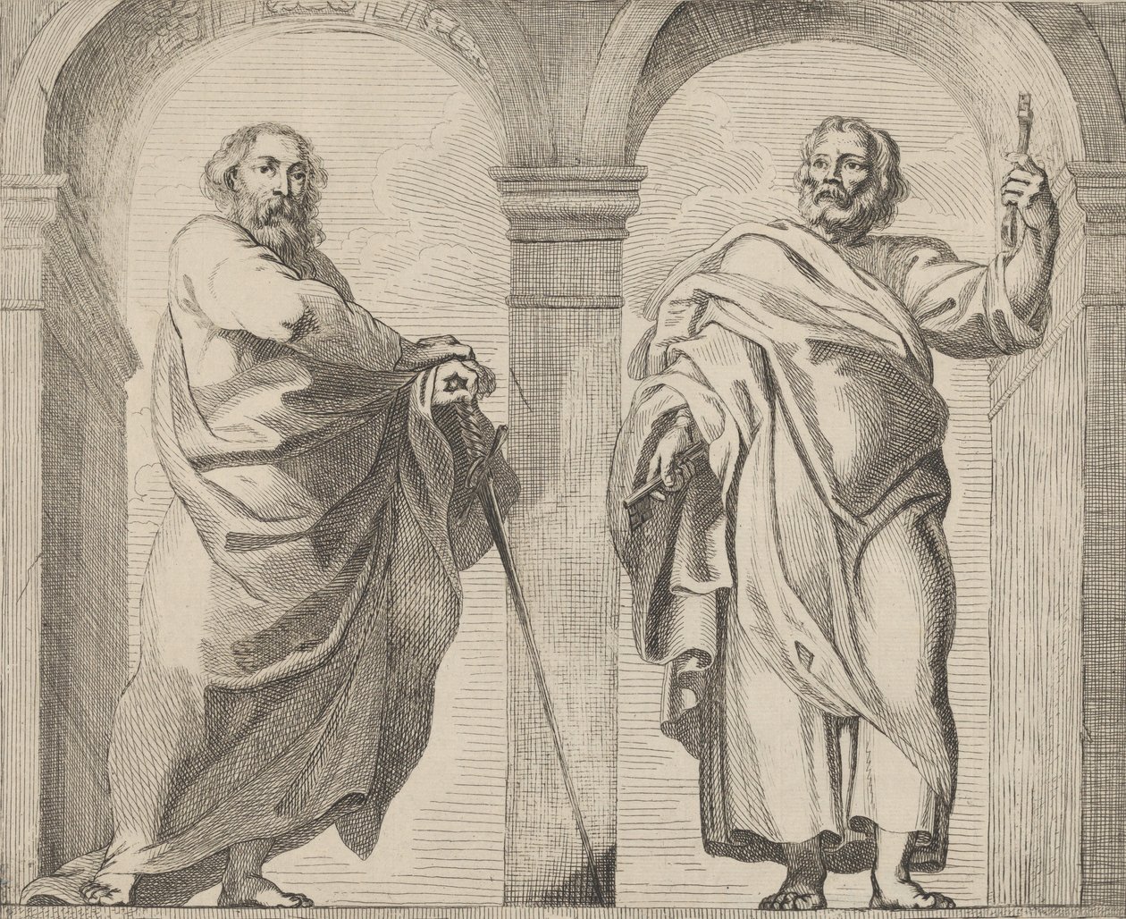 Święci Piotr i Paweł w przedsionku, ca. 1630-80., ca. 1630-80. autorstwa Remoldus Eynhoudts