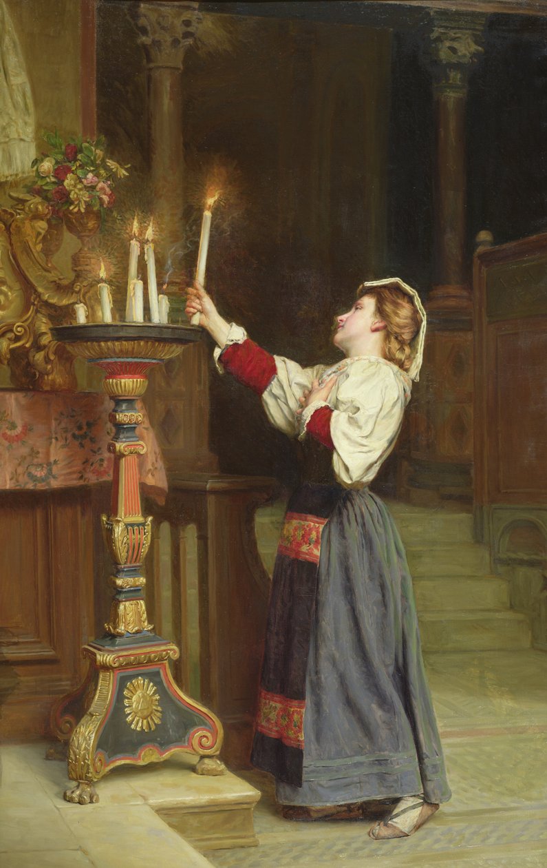 Dziewczyna ze świecą, 1908 autorstwa Remy Cogghe