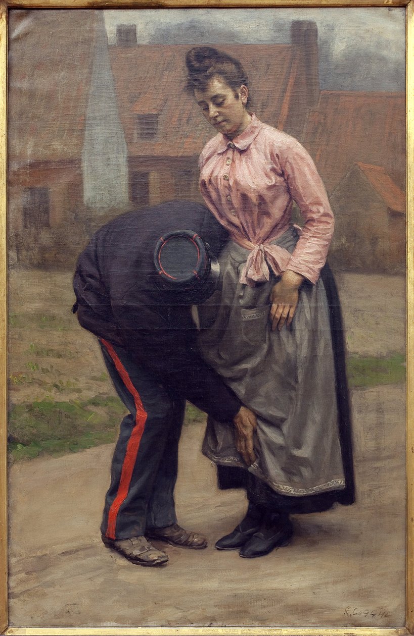 Wyszukiwanie celne. Obraz Remy Cogghe (1854-1935), olej na płótnie autorstwa Remy Cogghe
