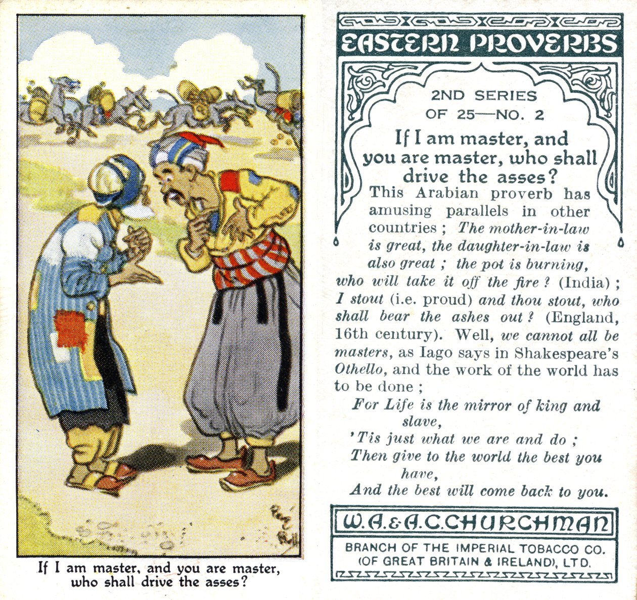 Jeśli ja jestem panem, a ty jesteś panem, kto będzie prowadził osły, 1932 autorstwa René Bull
