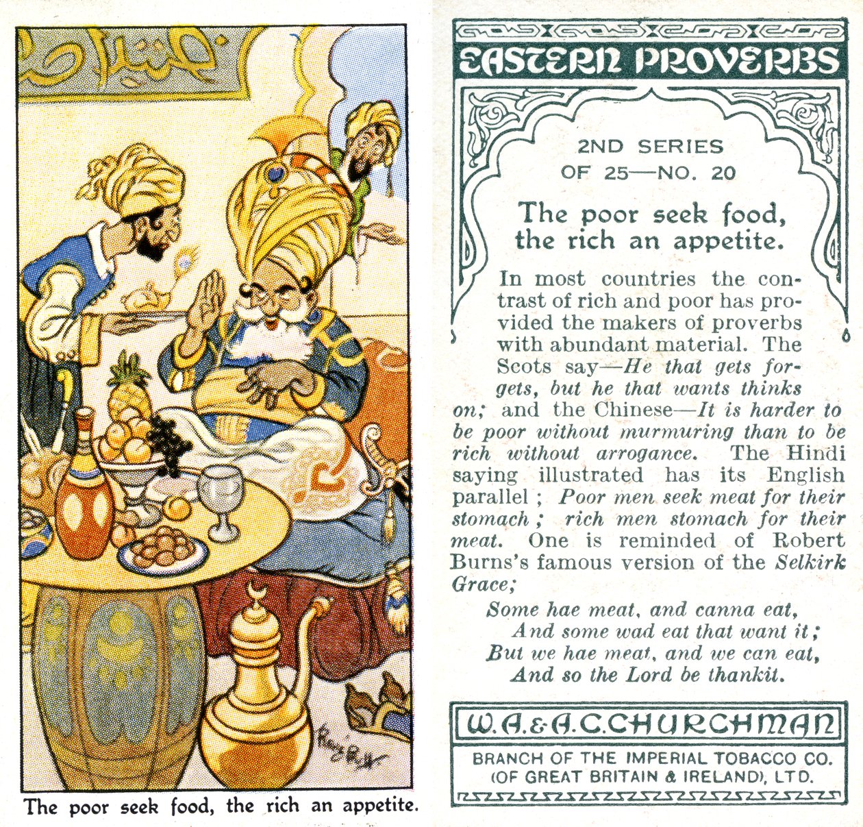 Biedni szukają jedzenia, bogaci apetyt, 1932 autorstwa René Bull