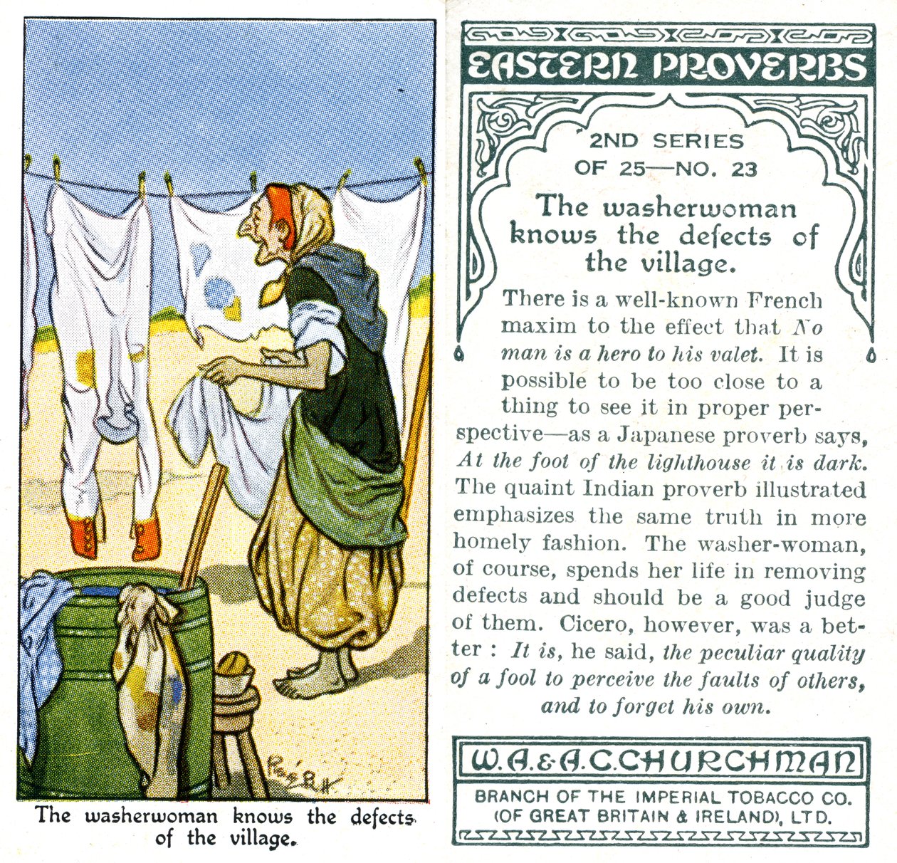 „Praczka zna wady wsi”, 1932 autorstwa René Bull
