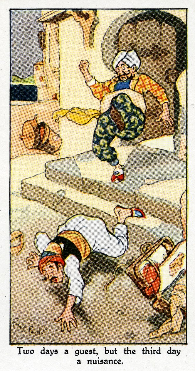 „Dwa dni gość, ale trzeci dzień uciążliwość”, 1931 (zob. także 498199) autorstwa René Bull