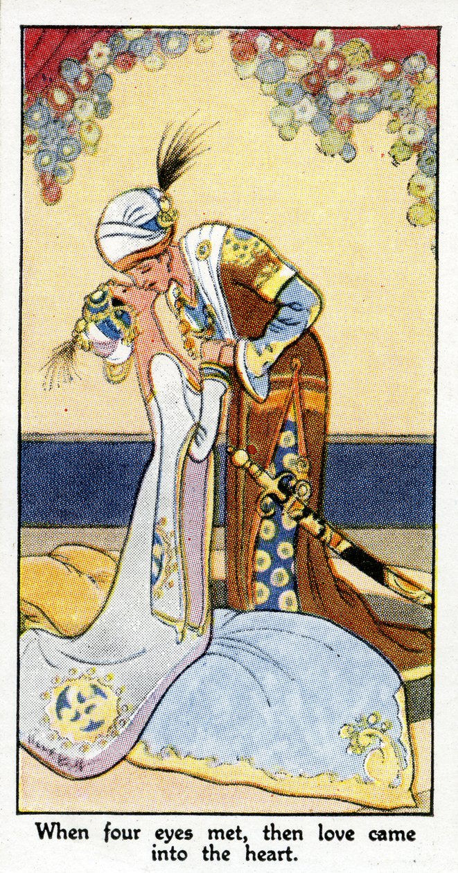 „Kiedy czworo oczu spotkało się, wtedy miłość weszła do serca”, 1931 (zob. też 498203) autorstwa René Bull
