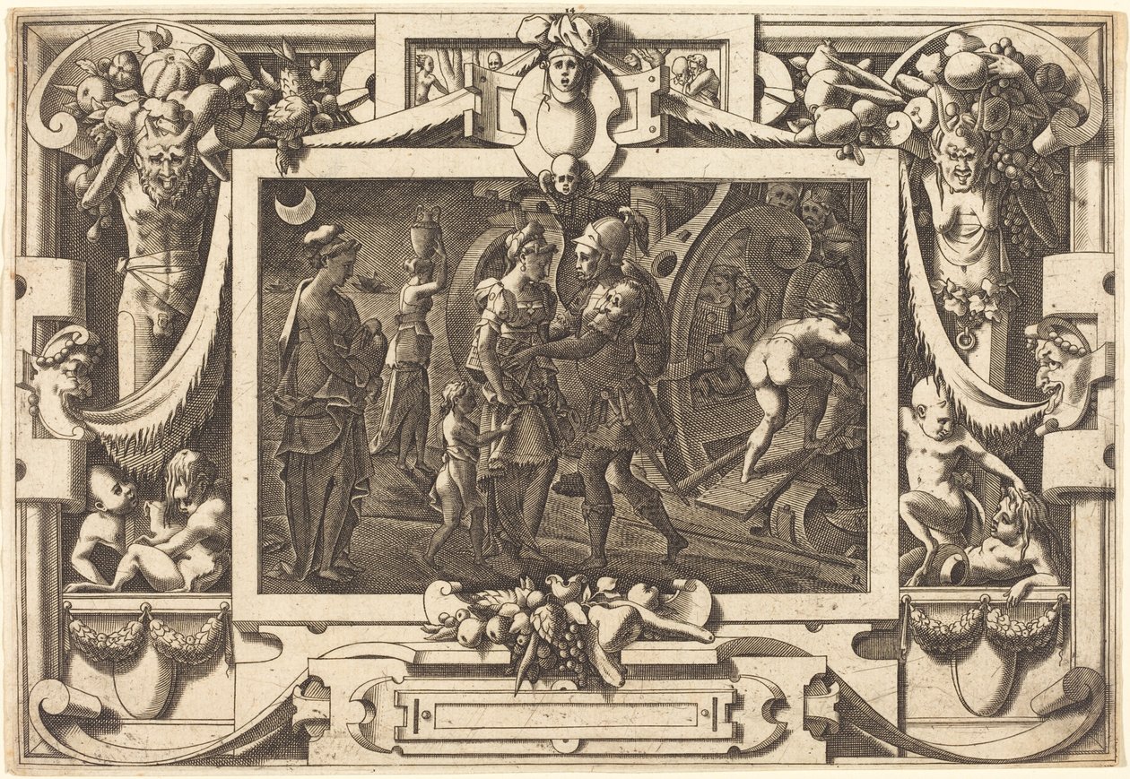 Medea wyrusza z Jasonem autorstwa René Boyvin after Leonard Thiry