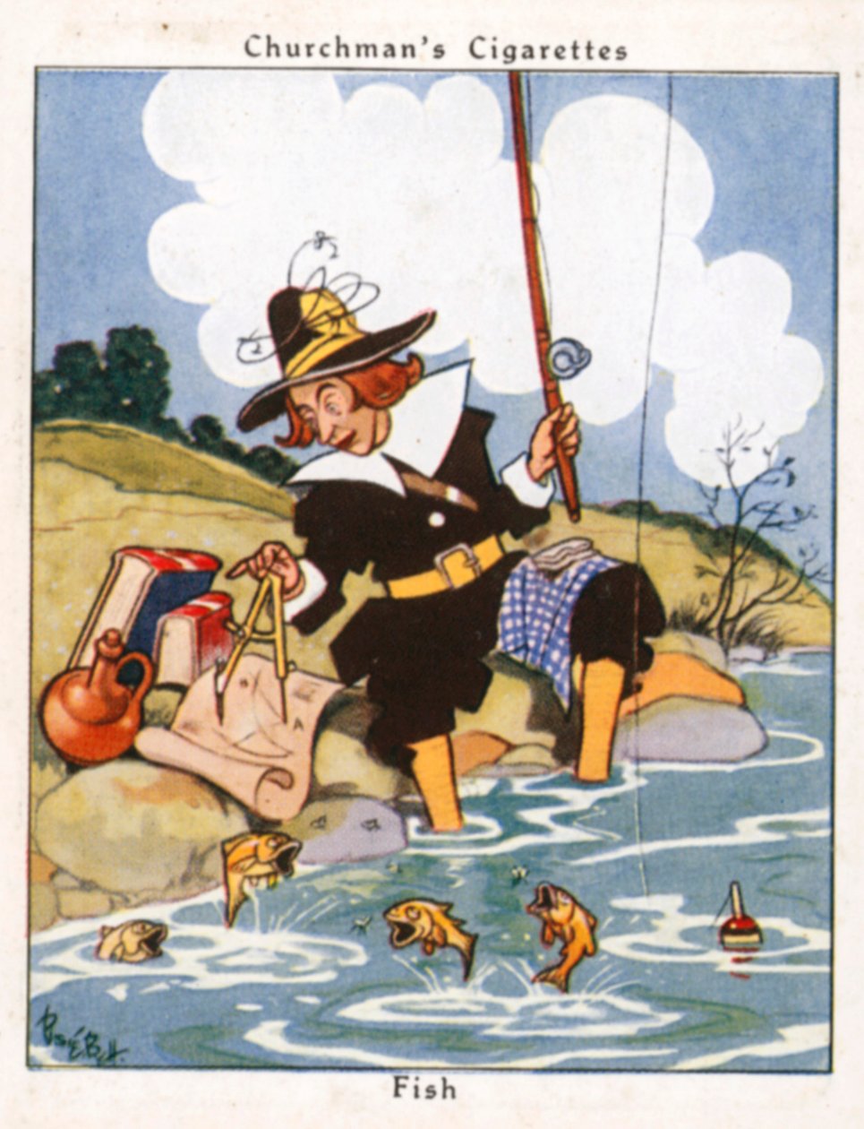 Ryba (kolorowa litografia) autorstwa René Bull