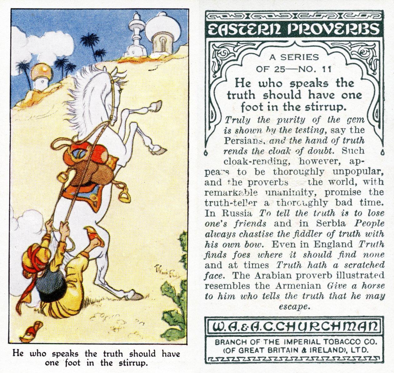 „Ten, kto mówi Prawdę, powinien mieć jedną nogę w strzemieniu”, 1931 (zob. także 498188) autorstwa René Bull