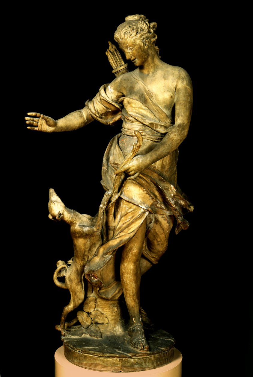 Diana i jej pies, 1717 (marmur) autorstwa Rene Fremin