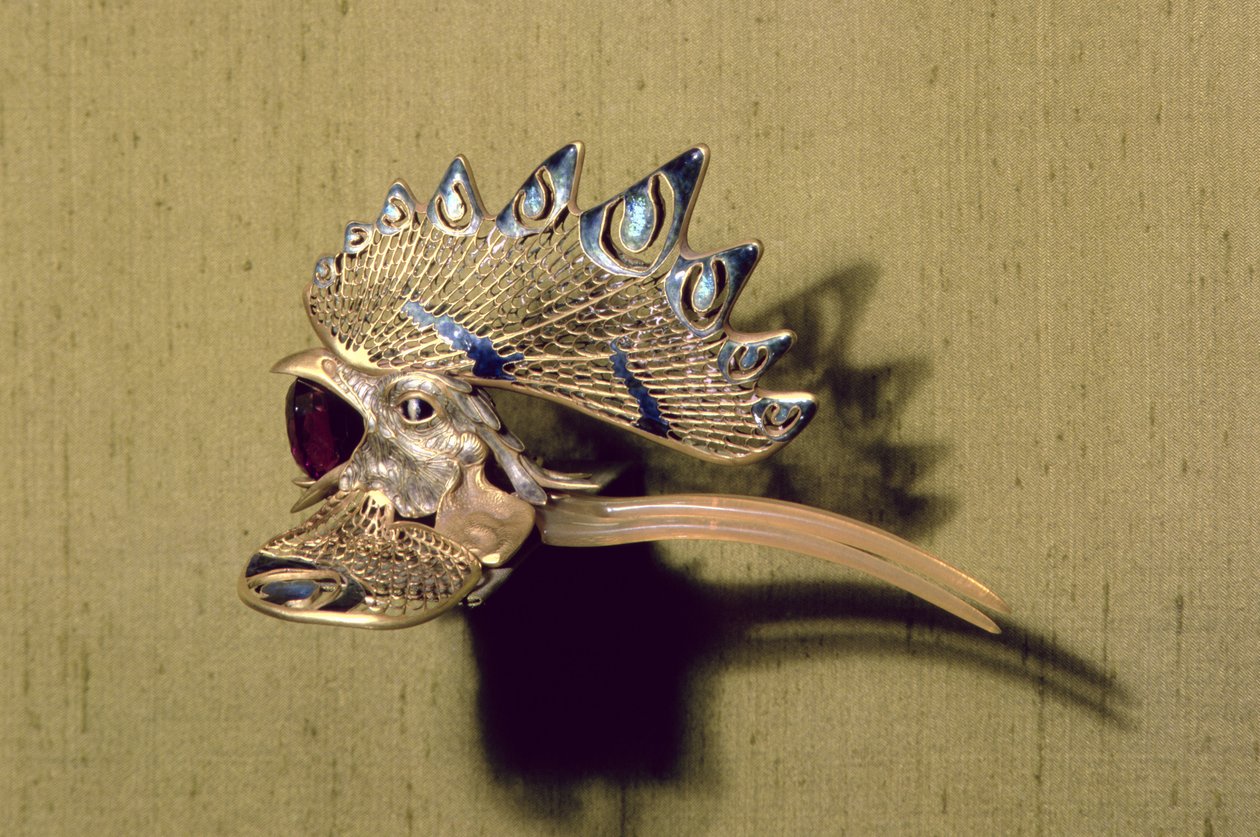 Grzebień (złoto, emalia i ametyst) autorstwa Rene Jules Lalique