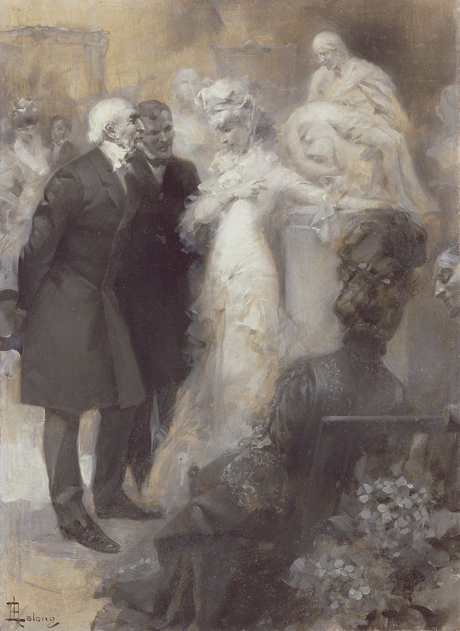 Sarah Bernhardt (1844-1923) w Operze Paryskiej autorstwa Rene Lelong