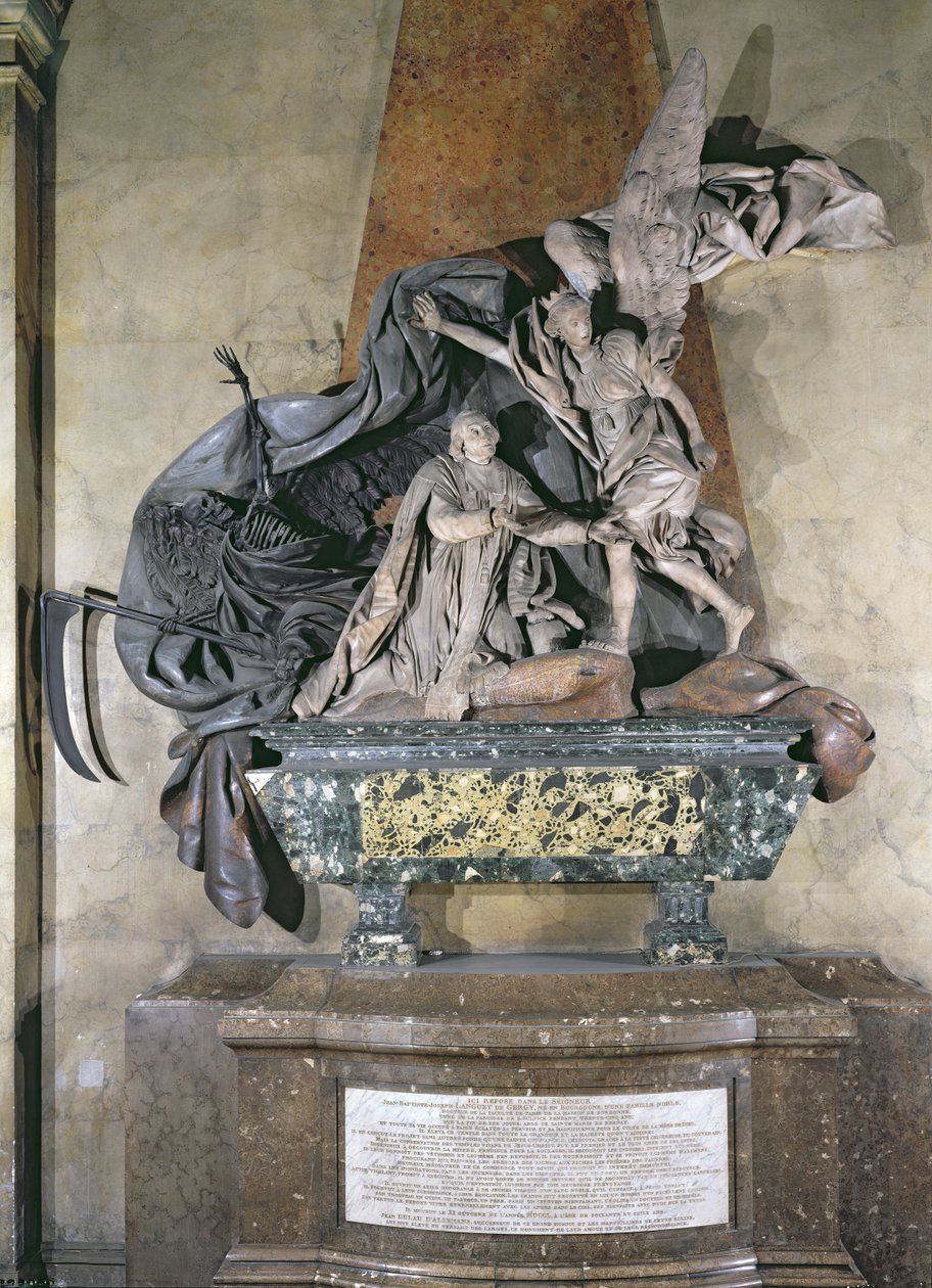 Grób Jean Baptiste Joseph Languet de Gergy (1675-1750) ukończony w latach 1753, 1757 (marmur i drewno) autorstwa Rene Michel Slodtz