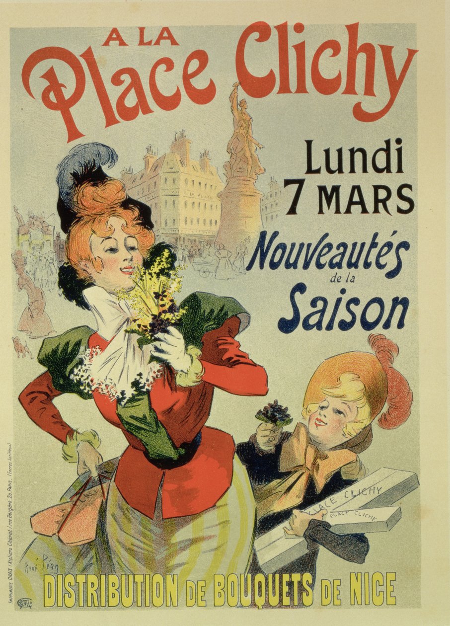 Reprodukcja plakatu reklamującego sklep „A La Place Clichy”, 1898 autorstwa Rene Pean