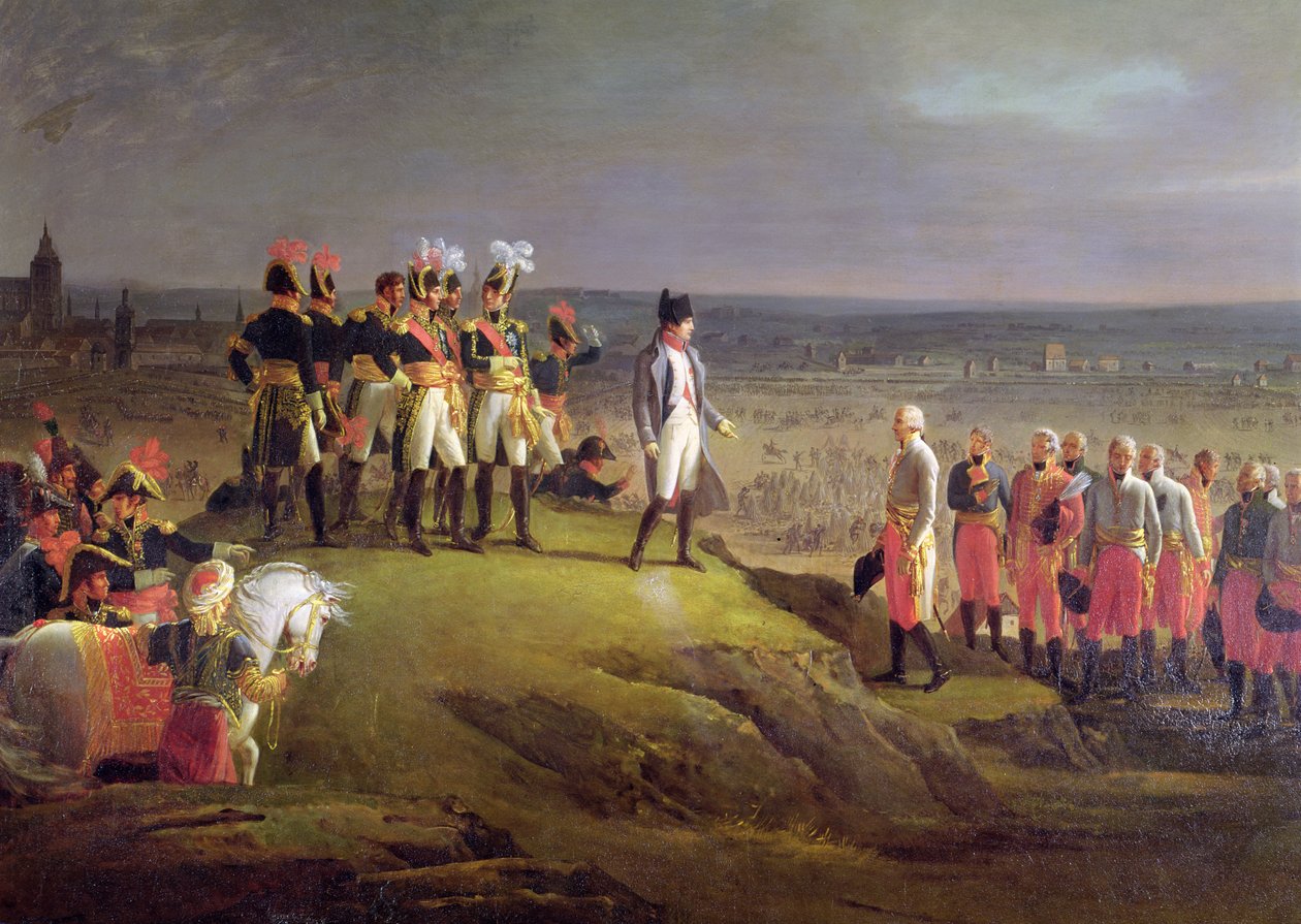 Napoleon I (1769-1821) Przyjęcie generała Macka (1752-1828) podczas kapitulacji Ulm, 20 października 1805, 1806 (szczegóły 166301) autorstwa Rene Theodore Berthon