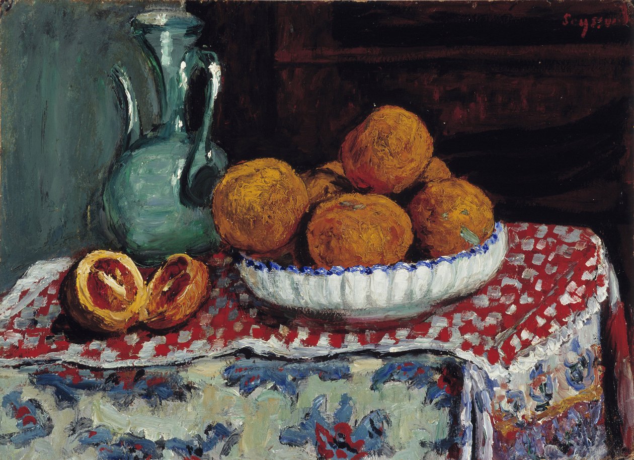 Martwa natura przy dzbanie Obraz Rene Seyssauda (1867-1952) 1909 Obowiązkowa wzmianka: Kolekcja fondation Pozdrawiam de Provence, Marsylia autorstwa Rene Auguste Seyssaud