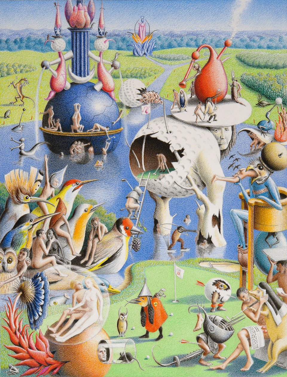 BOSCH-Golf, 2016, Rysunek ołówkiem na papierze autorstwa Rene Boin
