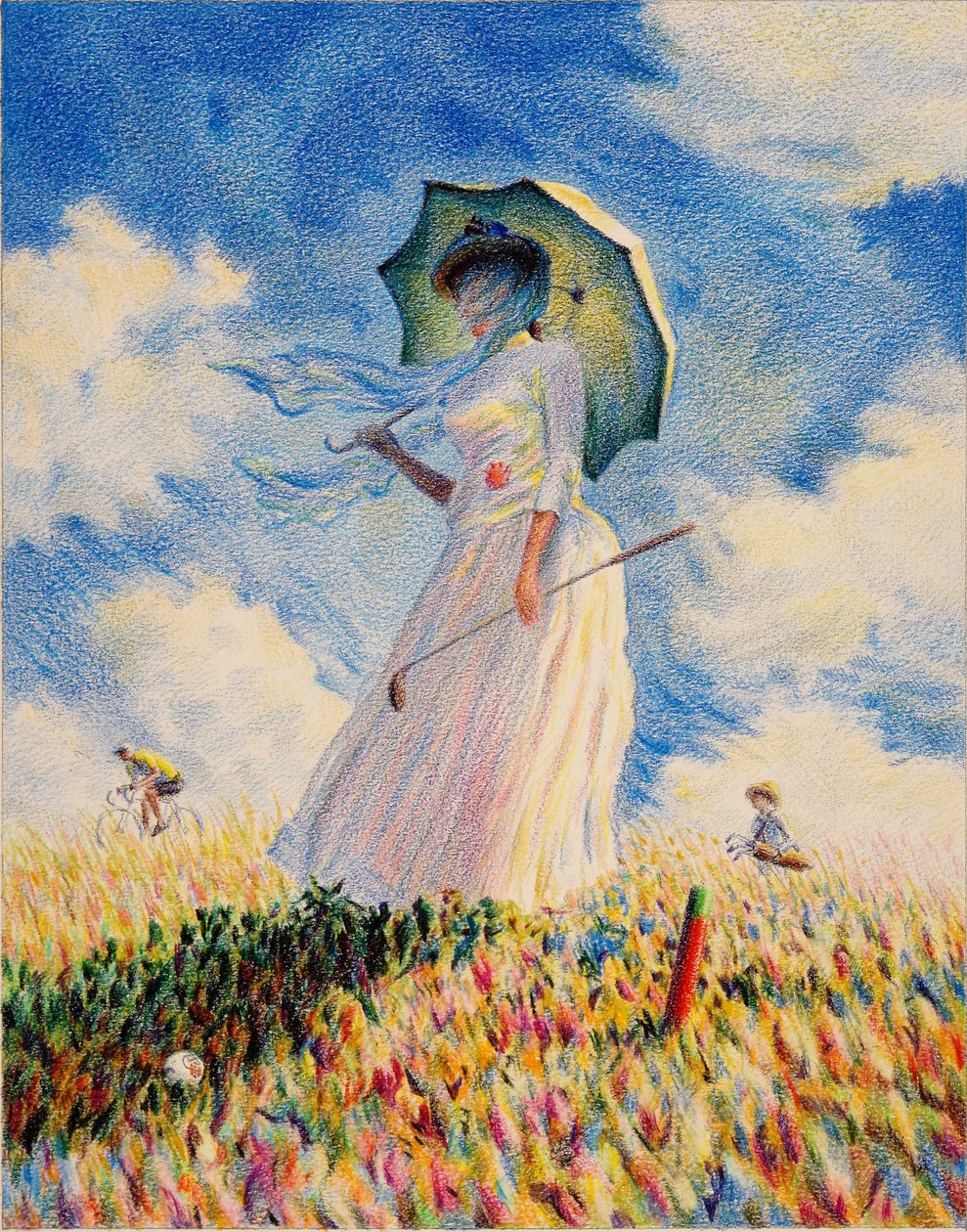 MONET-Golf, 2019, Rysunek ołówkiem na papierze autorstwa Rene Boin