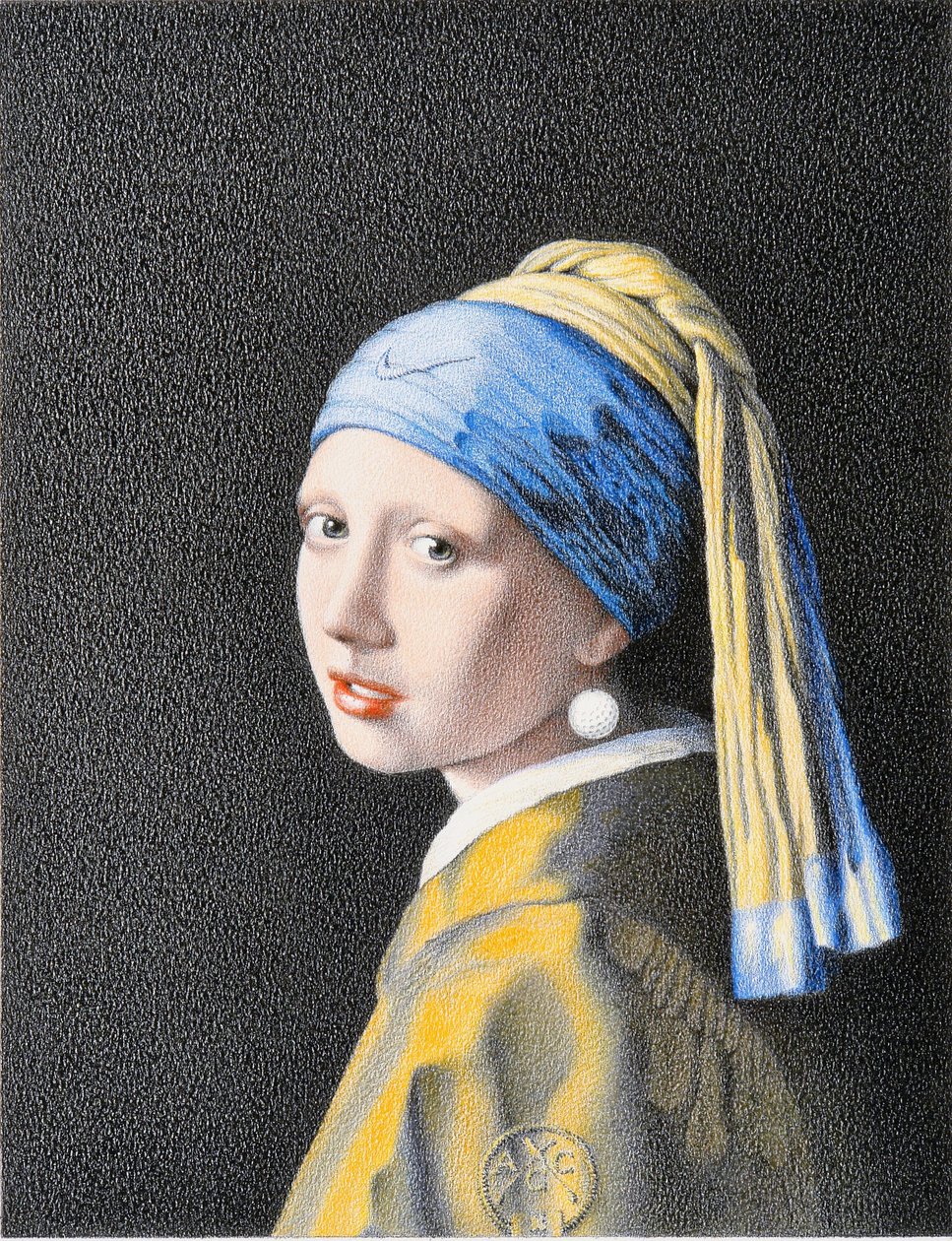 VERMEER-Golf, 2018, Rysunek ołówkiem na papierze autorstwa Rene Boin