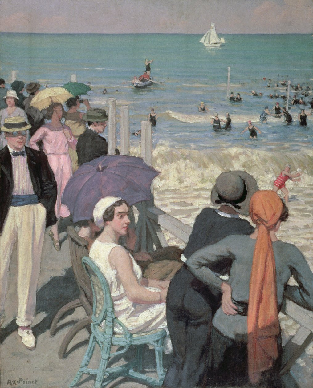 Czas kąpieli w Cabourg (olej na płótnie) autorstwa René François Xavier Prinet