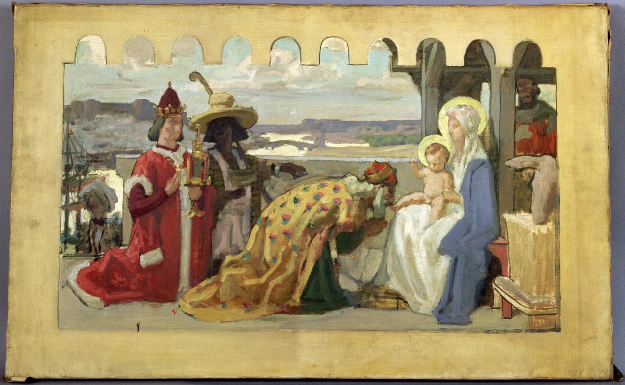 Pokłon Trzech Króli, studium przygotowawcze do kościoła Saint-Ferjeux niedaleko Besancon autorstwa René François Xavier Prinet