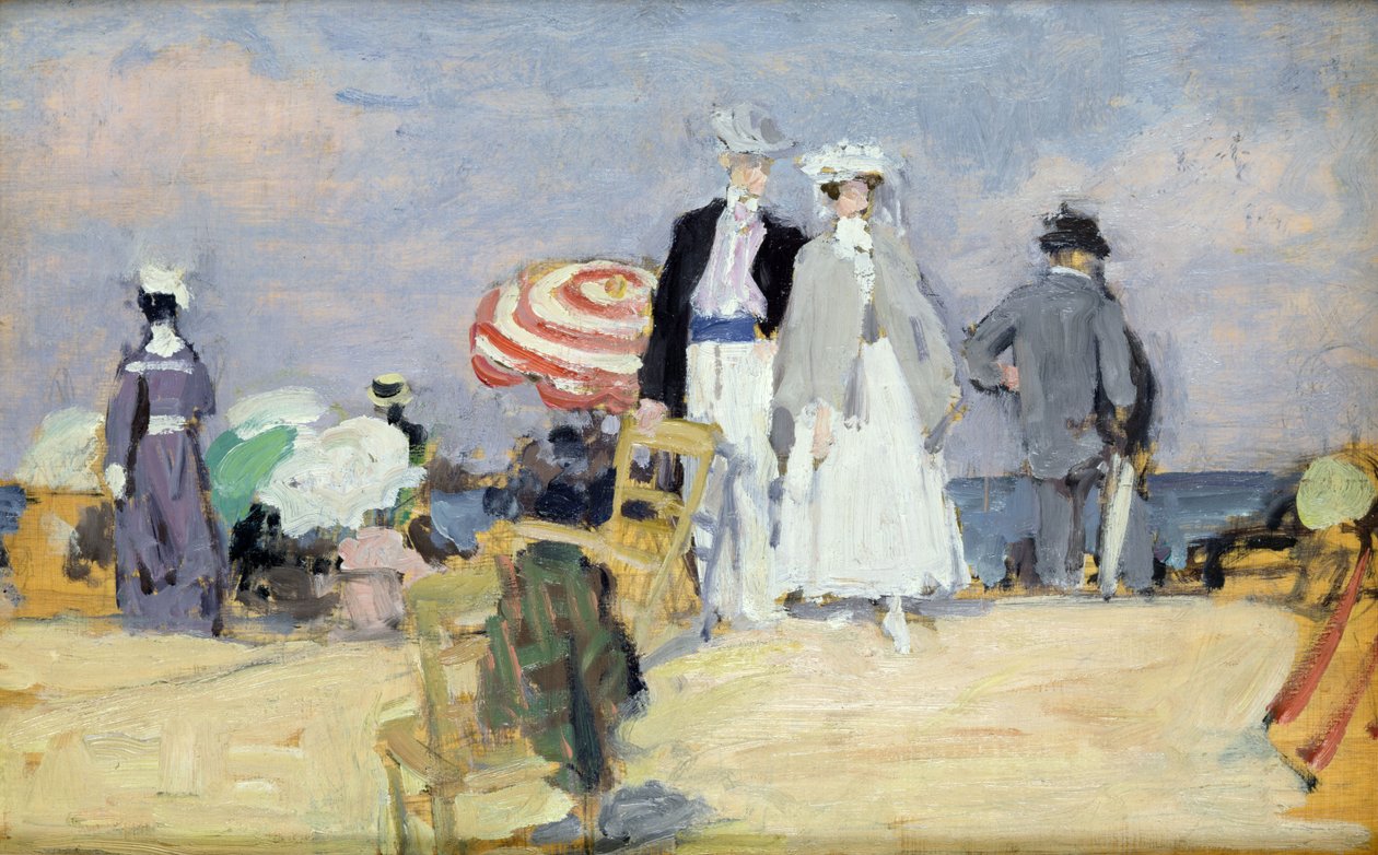 Plaża podczas przypływu (olej na płótnie) autorstwa René François Xavier Prinet