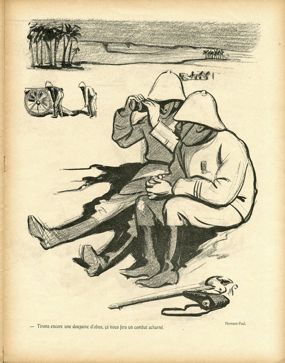Ilustracja przedstawiająca Hermanna-Paula (1864-1940) w Le Canard Sauvage autorstwa Rene George Hermann Paul