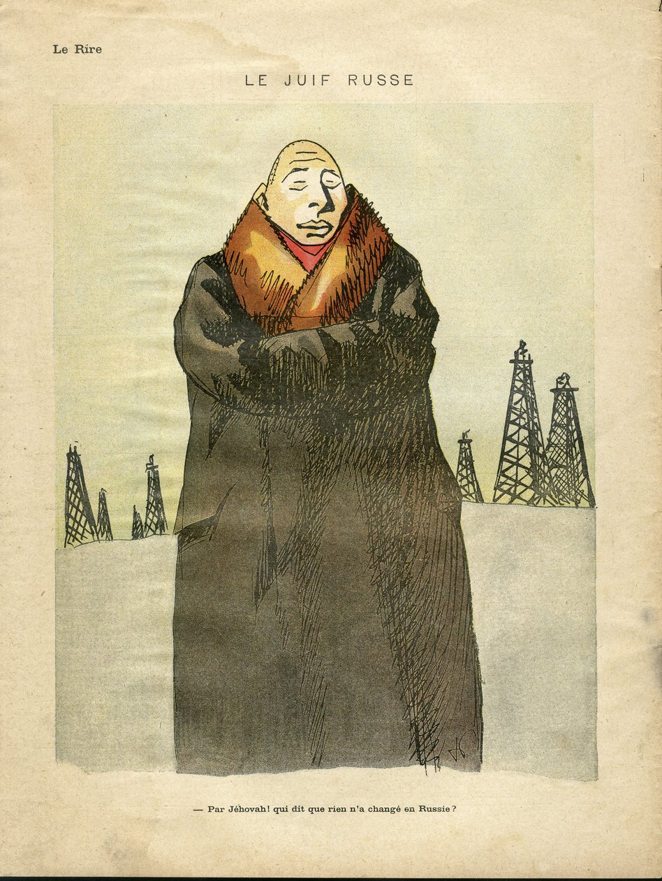 Ilustracja Hermanna-Paula (1864-1940) w Le Lire, ca. 1935 - Żyd rosyjski - antysemityzm, ropa naftowa - Żyd autorstwa Rene George Hermann Paul