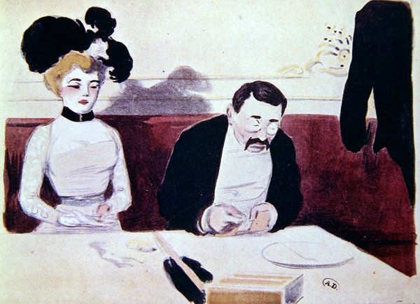 "La Douloureuse", ok. 1900 (akwarela na papierze) autorstwa Rene George Hermann Paul