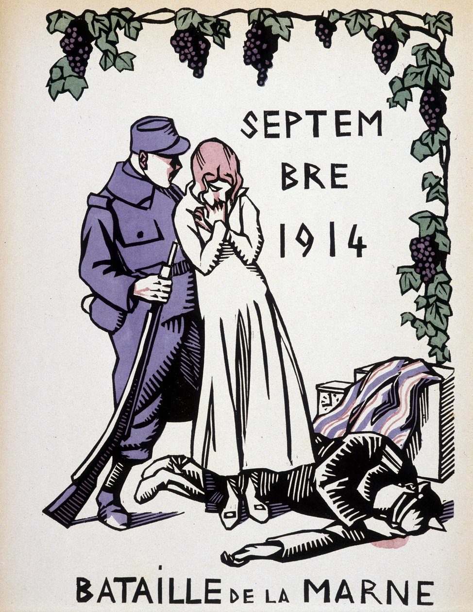 Wrzesień 1914: Bitwa nad Marną - rysunek Hermana Paula, w „Kalendarz wojny”” wyd. 1916 autorstwa Rene George Hermann Paul