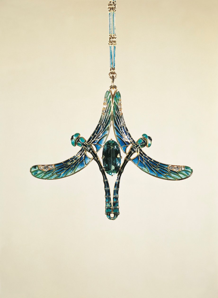 Zawieszka ważka (złoto i emalia) autorstwa Rene Jules Lalique
