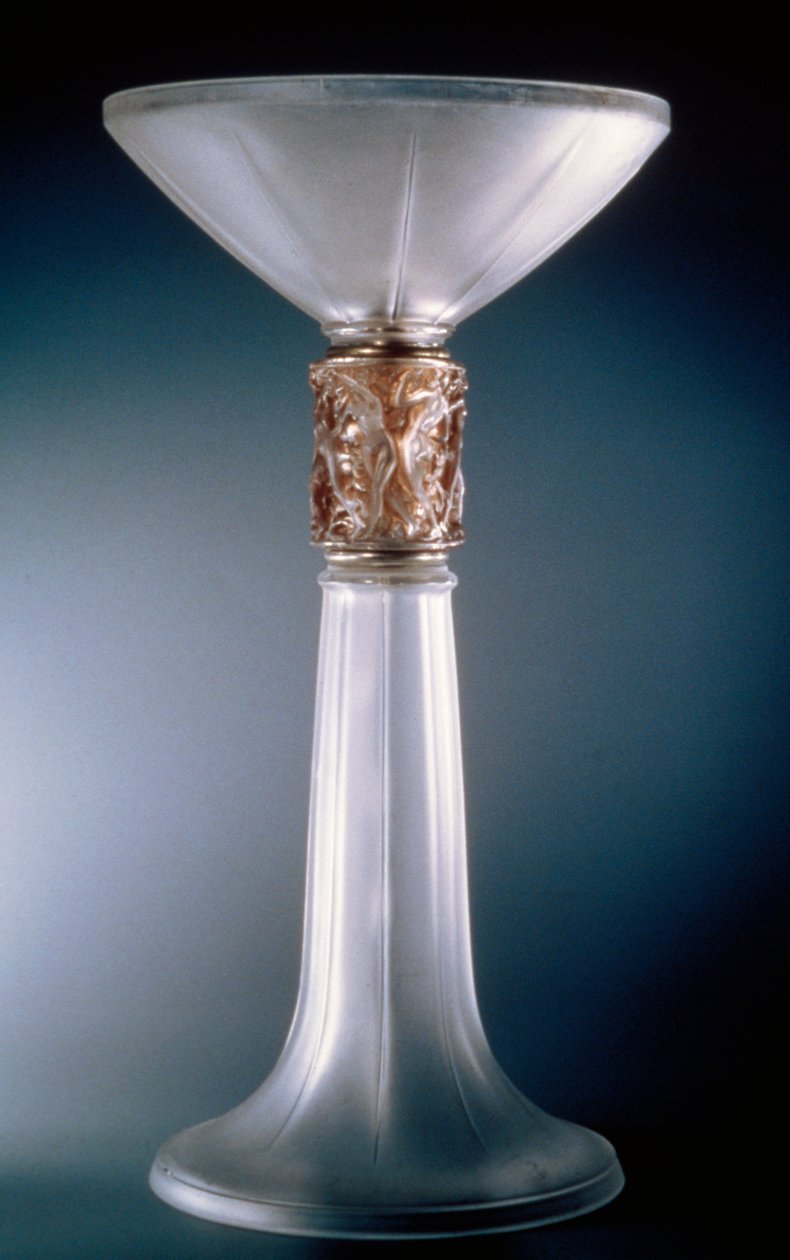 Okrągła lampa z postaciami autorstwa Rene Jules Lalique