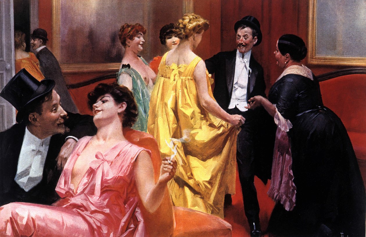 Prezentacja. Dom paryski z początku XX wieku. Ilustracja Rene Lelonga (1871-1933) autorstwa Rene Lelong