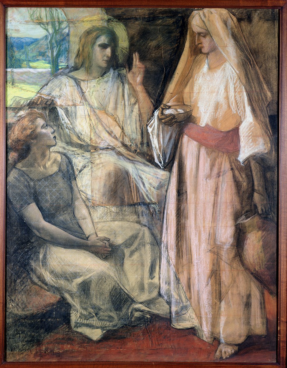 Chrystus w domu Marty i Marii, 1924 (pastel na papierze) autorstwa Rene Marie Castaing