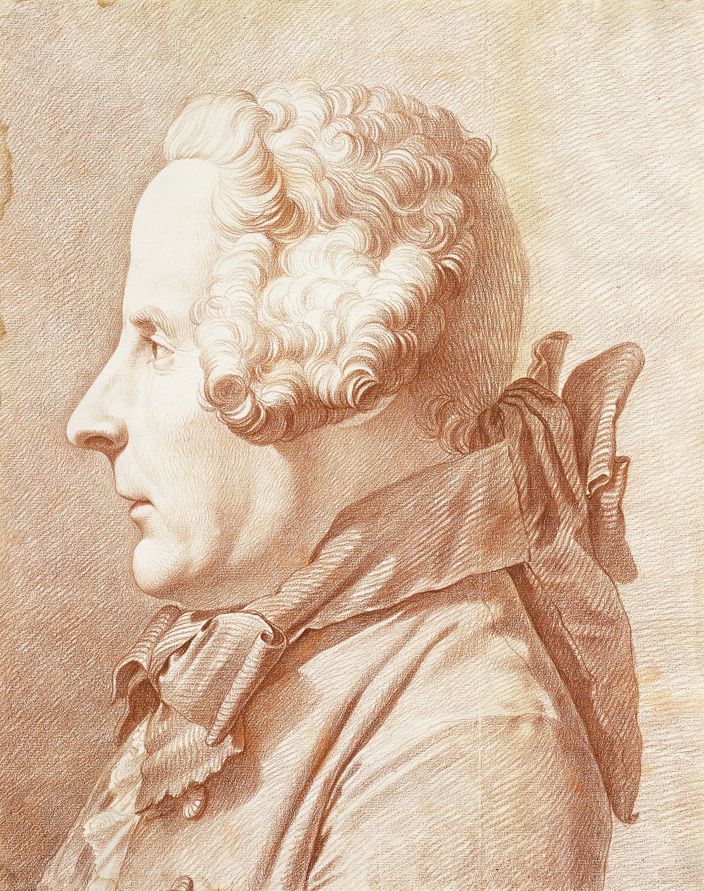 Portret monsieur Hertault z Lienay, z profilu, zwrócony w lewo, autorstwa Rene Michel Slodtz