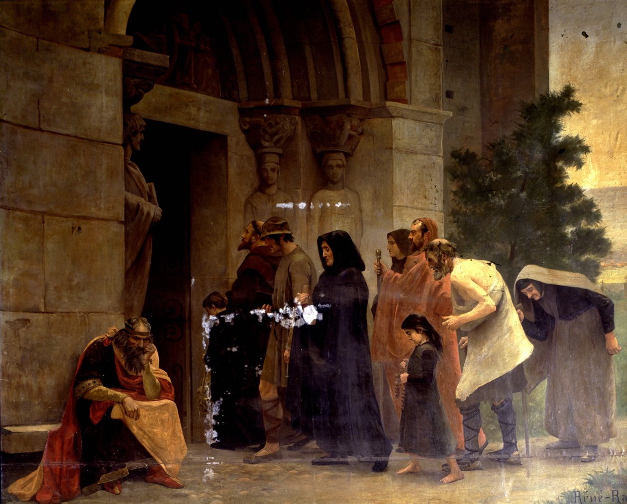 Raymond VI (1156-1222), hrabia Tuluzy, „Ekskomunikowany”” w 1208 przez papieża Innocentego III (1160-1216). René Ravaut autorstwa Rene Ravaut