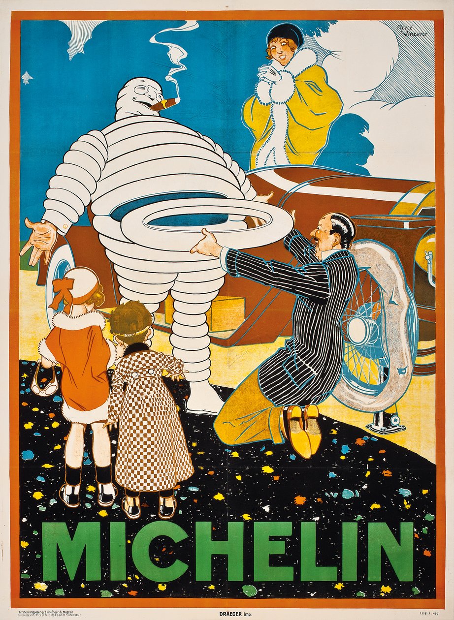 Plakat reklamowy Michelin, ok. 1900 r. 1925 autorstwa Rene Vincent