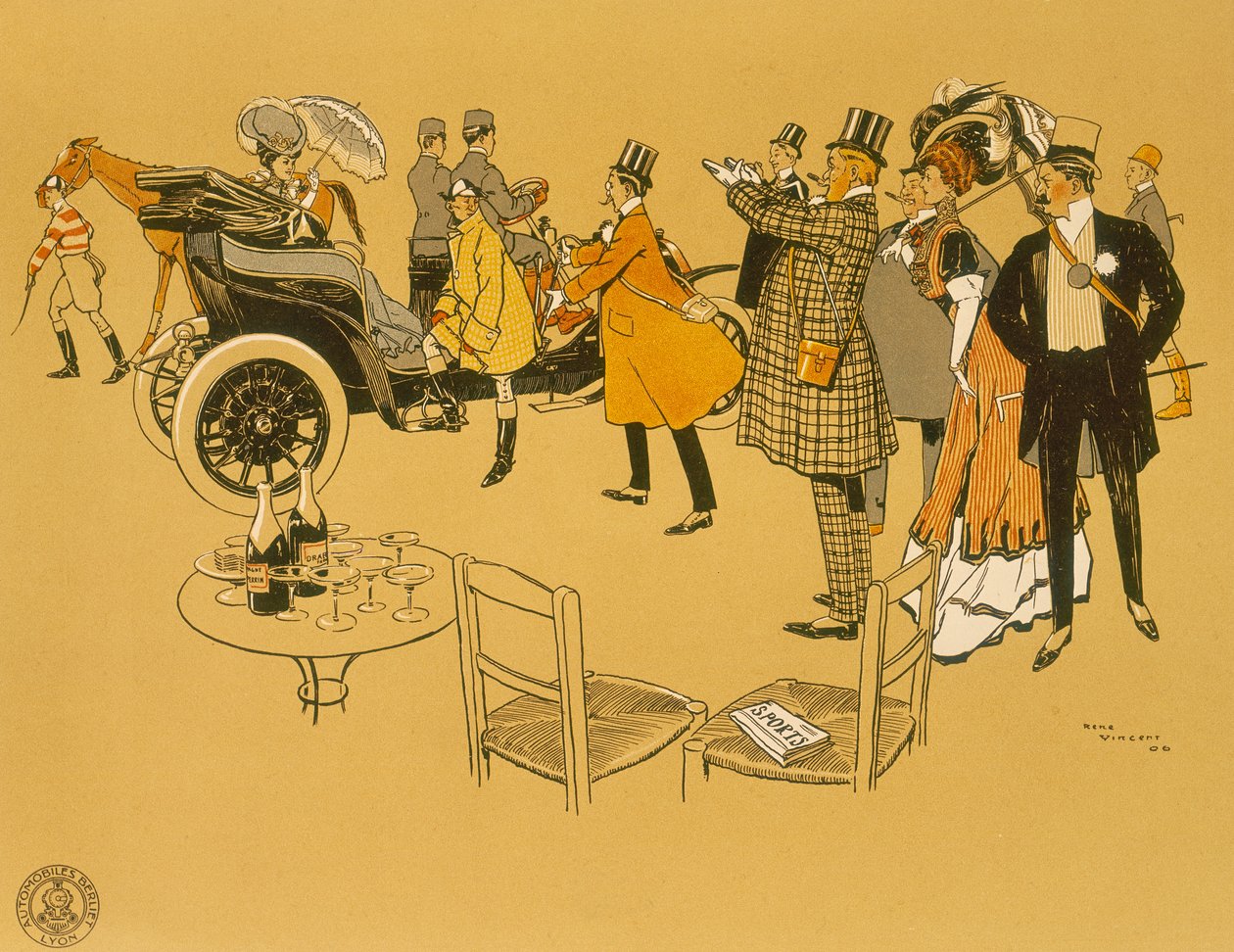 Plakat reklamujący samochody Berliet, 1906 autorstwa Rene Vincent