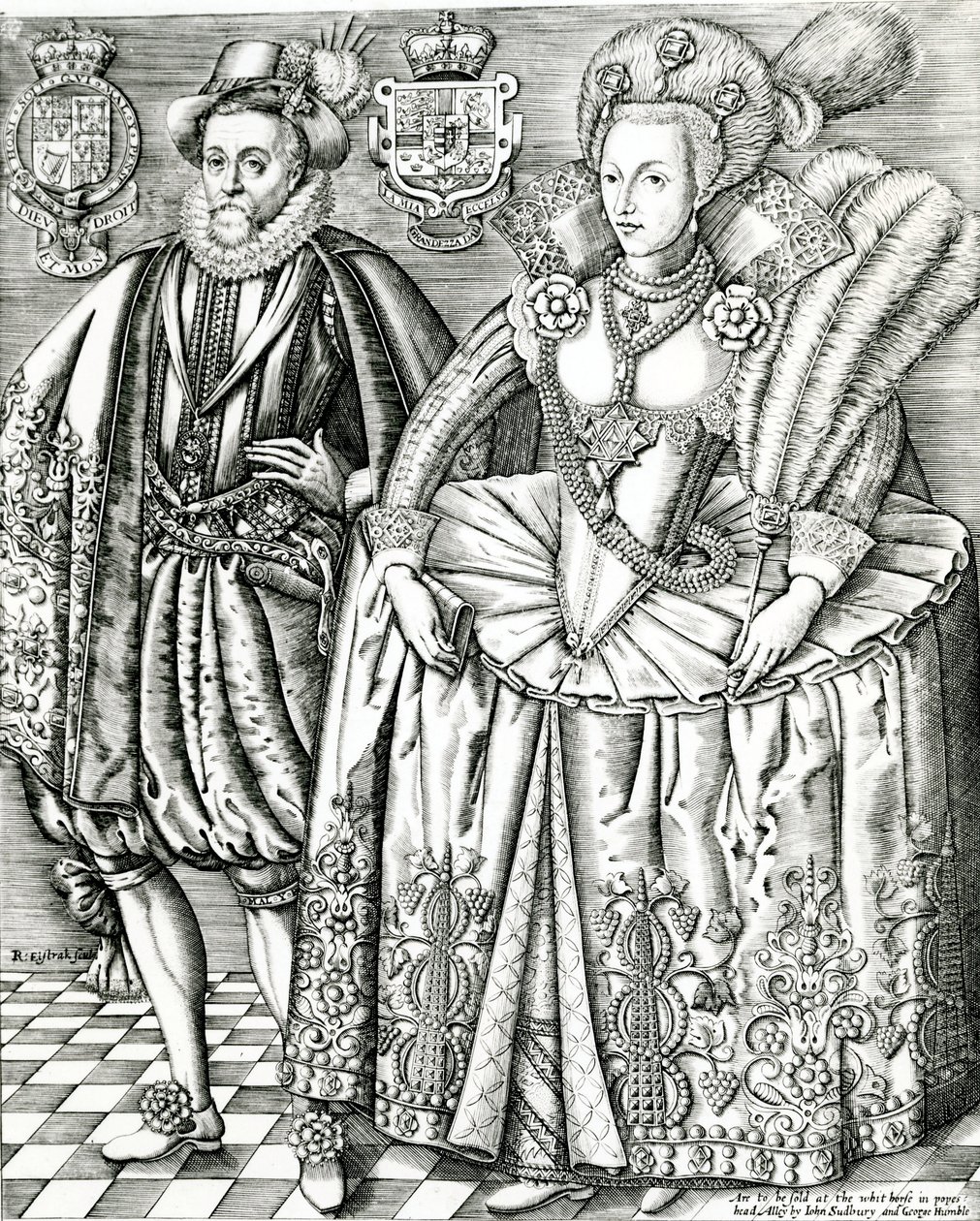 Portret Jakuba I i Anny Duńskiej, 1618 autorstwa Renold Elstrack