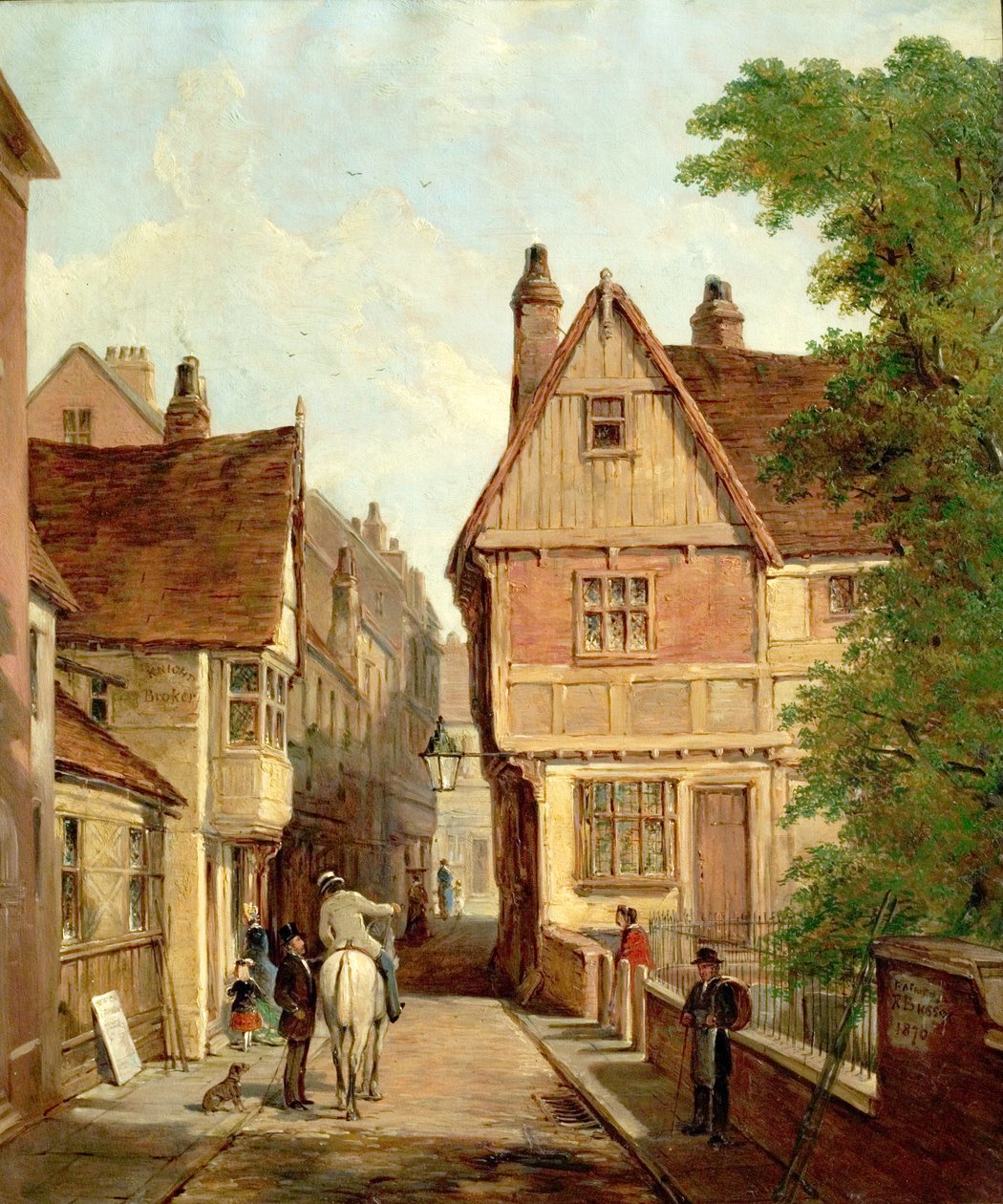 Stare domy, Brama św. Piotra, Nottingham, 1842, 1870 autorstwa Reuben Bussey
