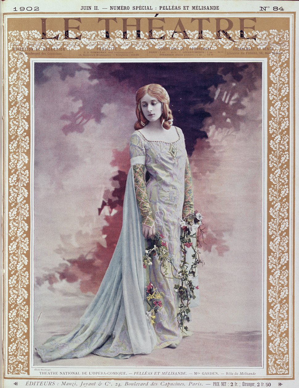 Mary Garden jako Melisande, okładka magazynu „Le Theatre”, 1902 autorstwa Reutlinger Studio