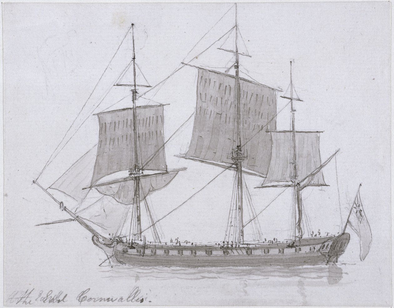 Earl Cornwallis, c.1786-94 (pióro i atrament i pranie na papierze) autorstwa Rev. Edward Thomas Daniell