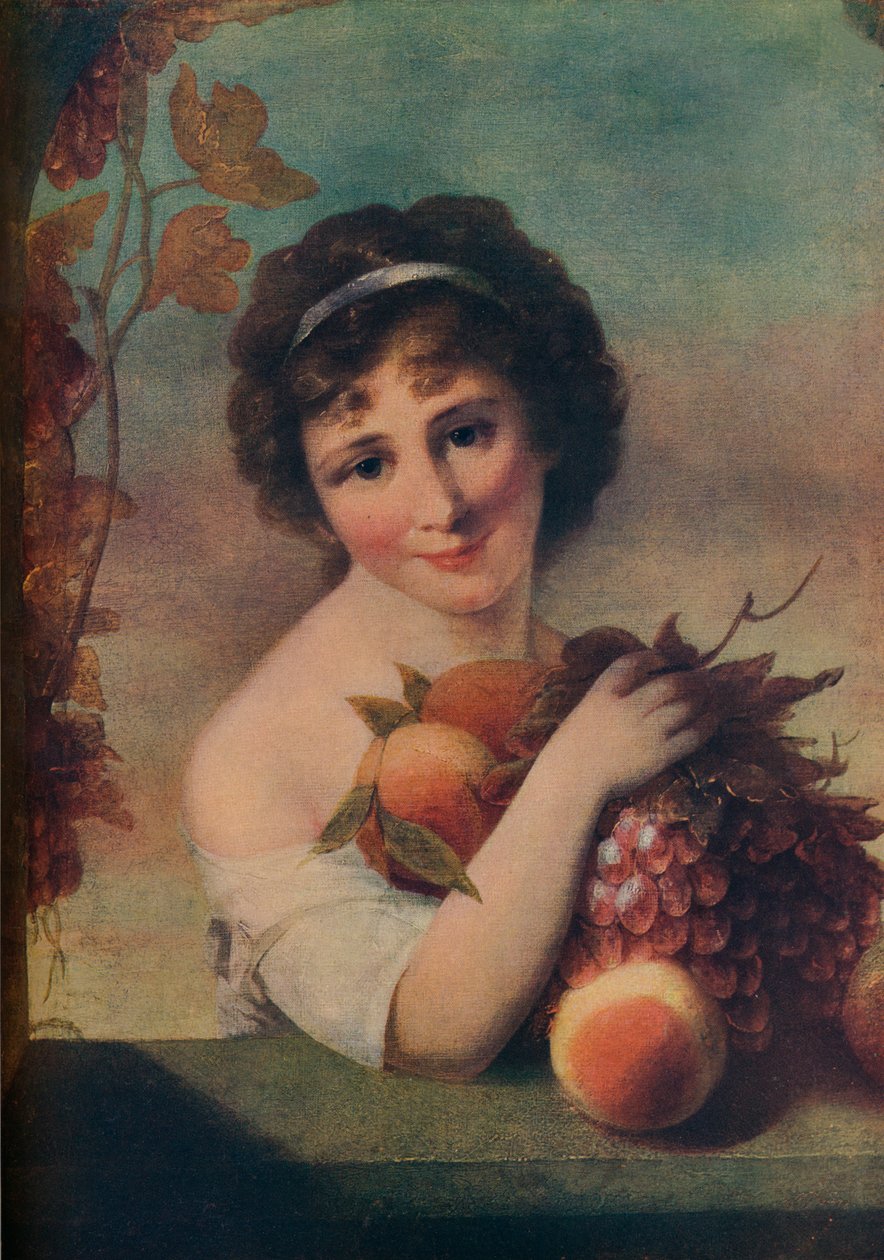 Dziewczyna z owocami, ok. 1780, 1910 autorstwa Rev. Matthew William Peters