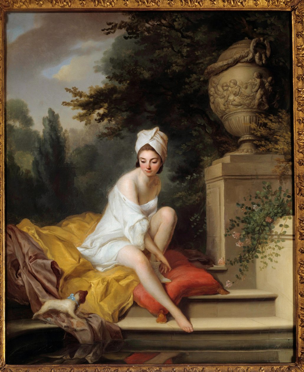 Obraz kąpiącego się Matthew Williama Petersa ((1741/1742-1814) XVIII-wieczny Paryż, Musee Cognacq Jay autorstwa Rev. Matthew William Peters